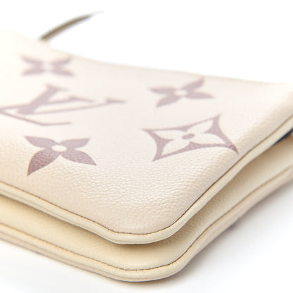 Louis Vuitton Empreinte Monogram Giant Double Zip Pochette Creme Bois De Rose 9 of 10