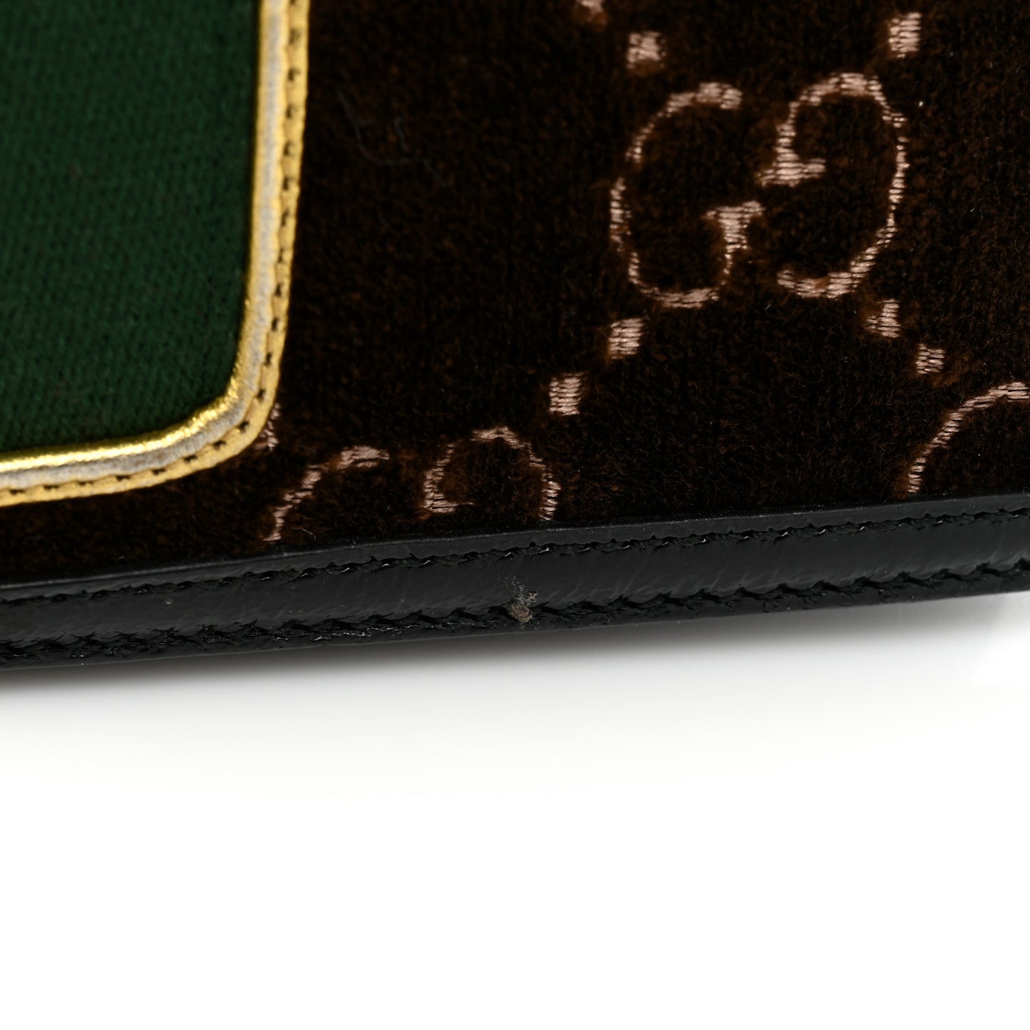 Velvet GG Monogram Web Small Sylvie Shoulder Bag Brown Black Oro Vecchio