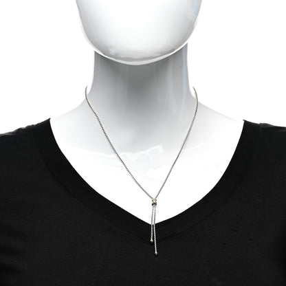 David Yurman Sterling Silver 18K Yellow Gold Petite X Lariat Necklace 2 of 4