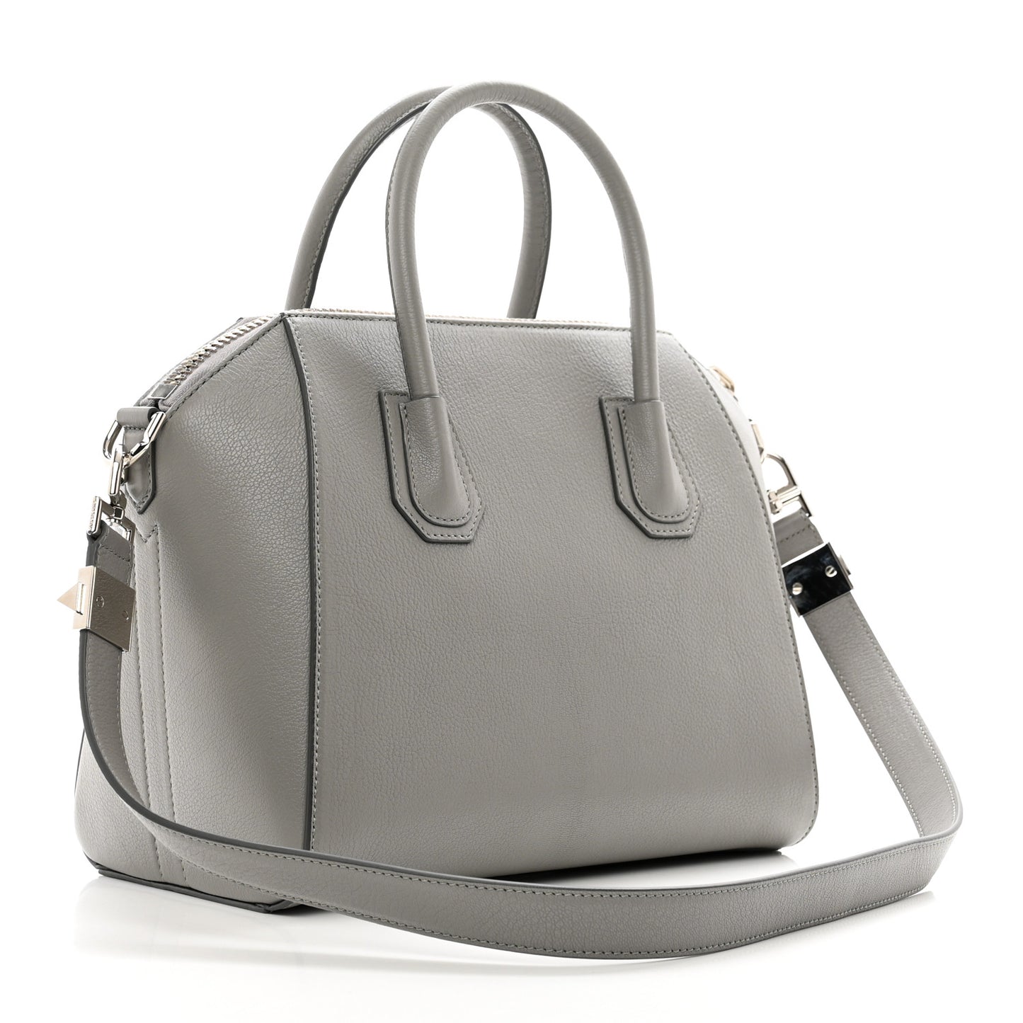 Sugar Goatskin Small Antigona Pearl Grey