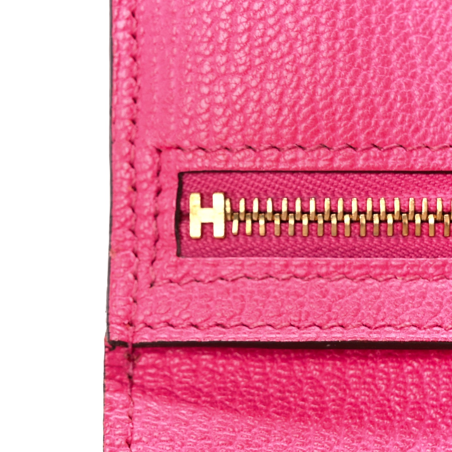 Chèvre Mysore Bearn Gusset Wallet Rose Shocking