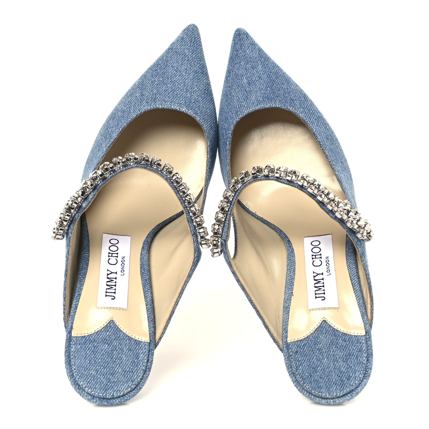 Denim Crystal Bing 65 Pumps 37.5 Blue