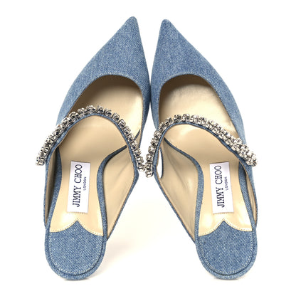 Jimmy Choo Denim Crystal Bing 65 Pumps 37.5 Blue 2 of 8