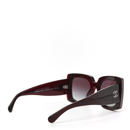 Chanel Acetate Rectangle Sunglasses 5435 Burgundy 4 of 6