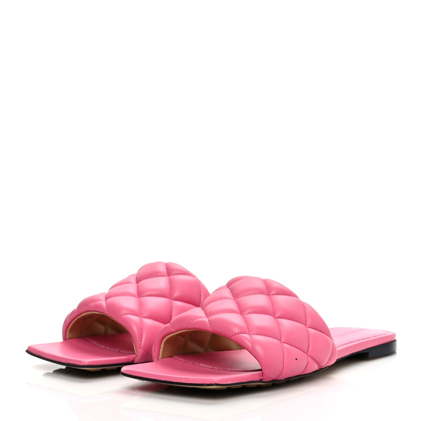 Nappa Matelasse Padded Flat Sandals 39 Azalea