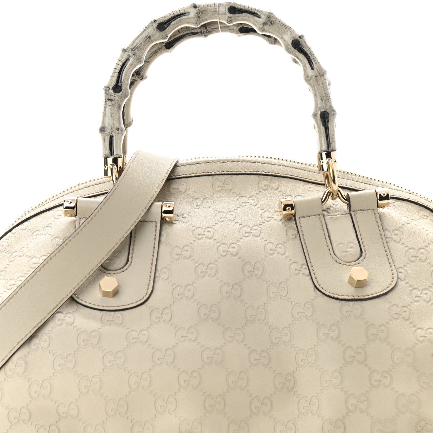 Gucci Guccissima Pop Bamboo Top Handle Tote White 8 of 12