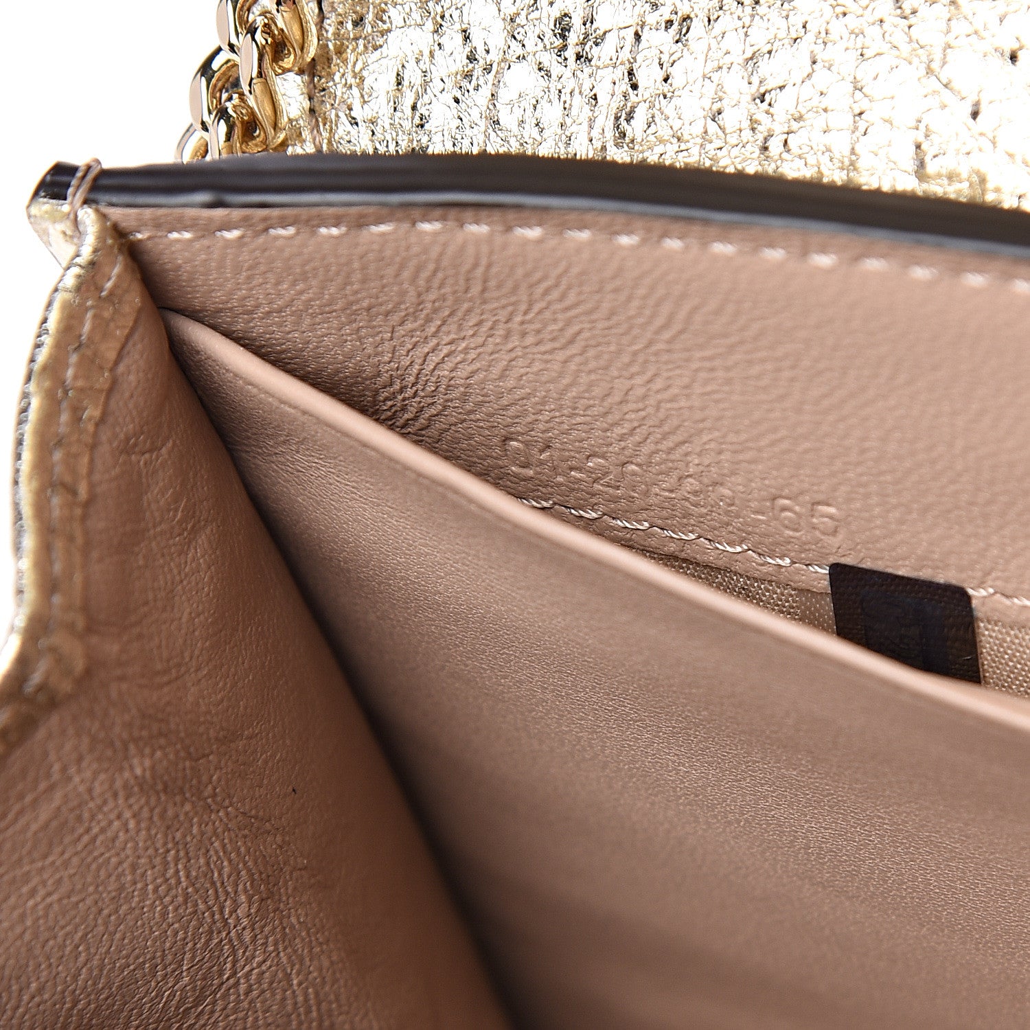Chloe Metallic Textured Calfskin Aby Chain Wallet Gold 6 of 10