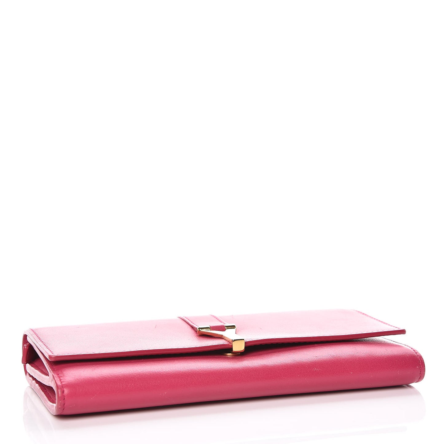 Calfskin Classic Y Ligne Clutch Fuchsia