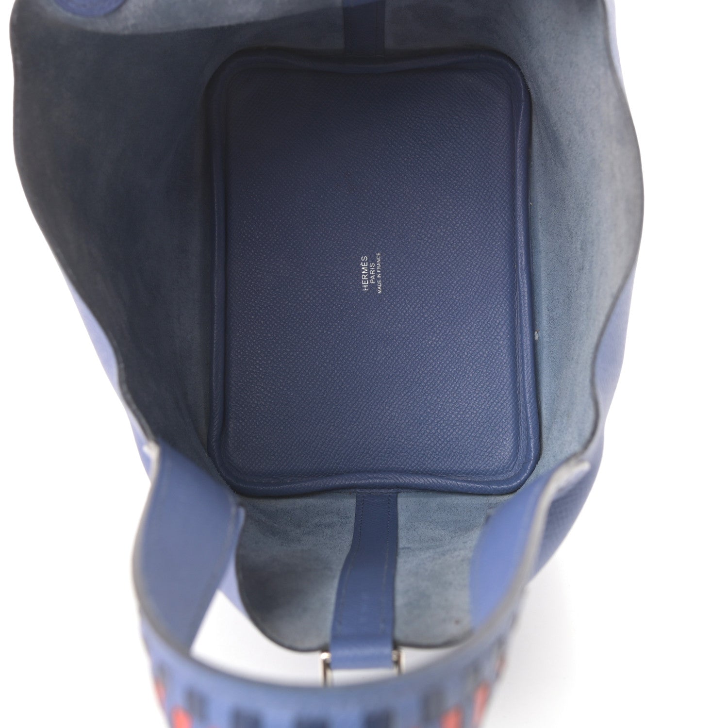 Hermes Epsom Tressage De Cuir Picotin Lock 18 PM Bleu Brighton Capucine Bleu Saphir 5 of 17