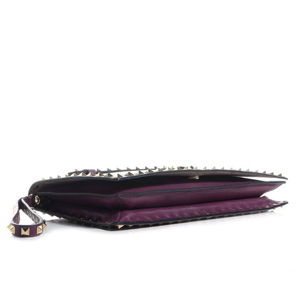 Valentino Garavani Nappa Rockstud Wristlet Clutch Aubergine 4 of 9