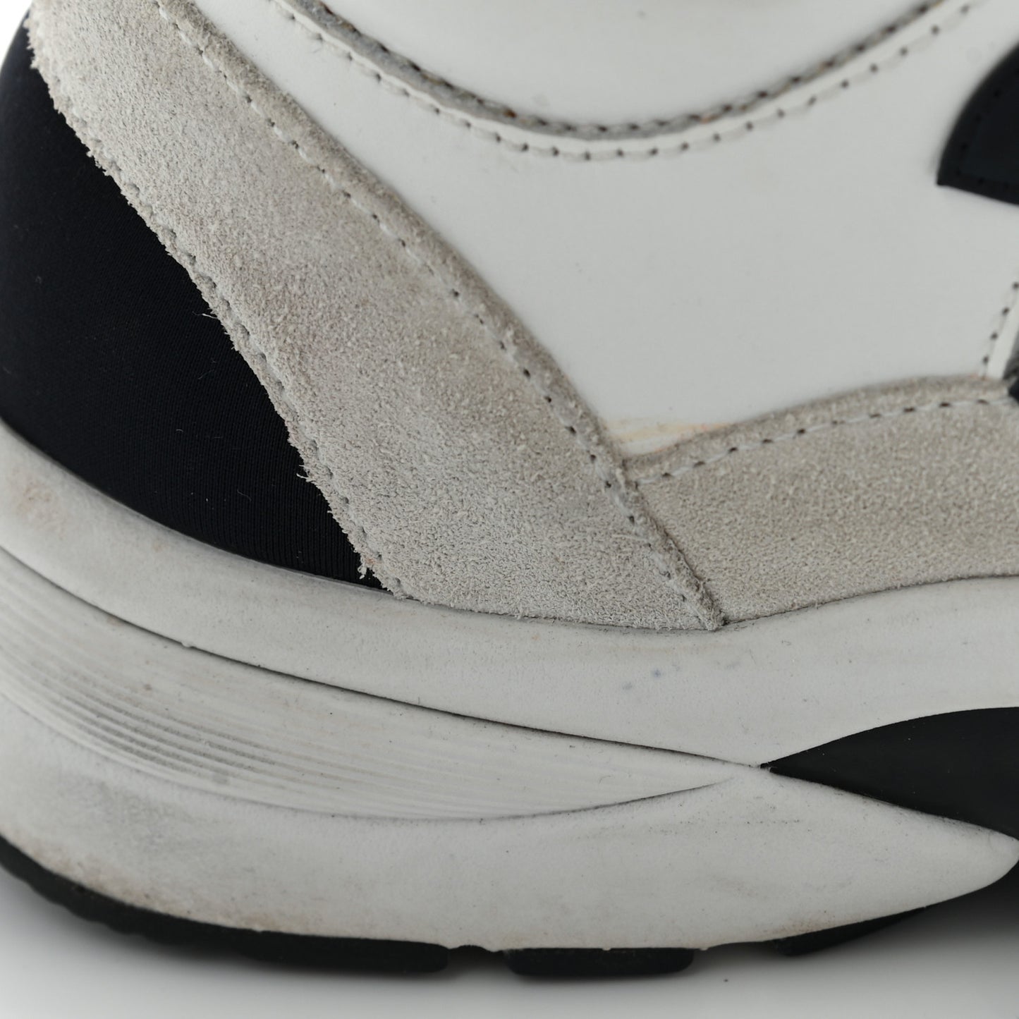 Nylon Calfskin Suede CC Womens Sneakers 37 White Orange