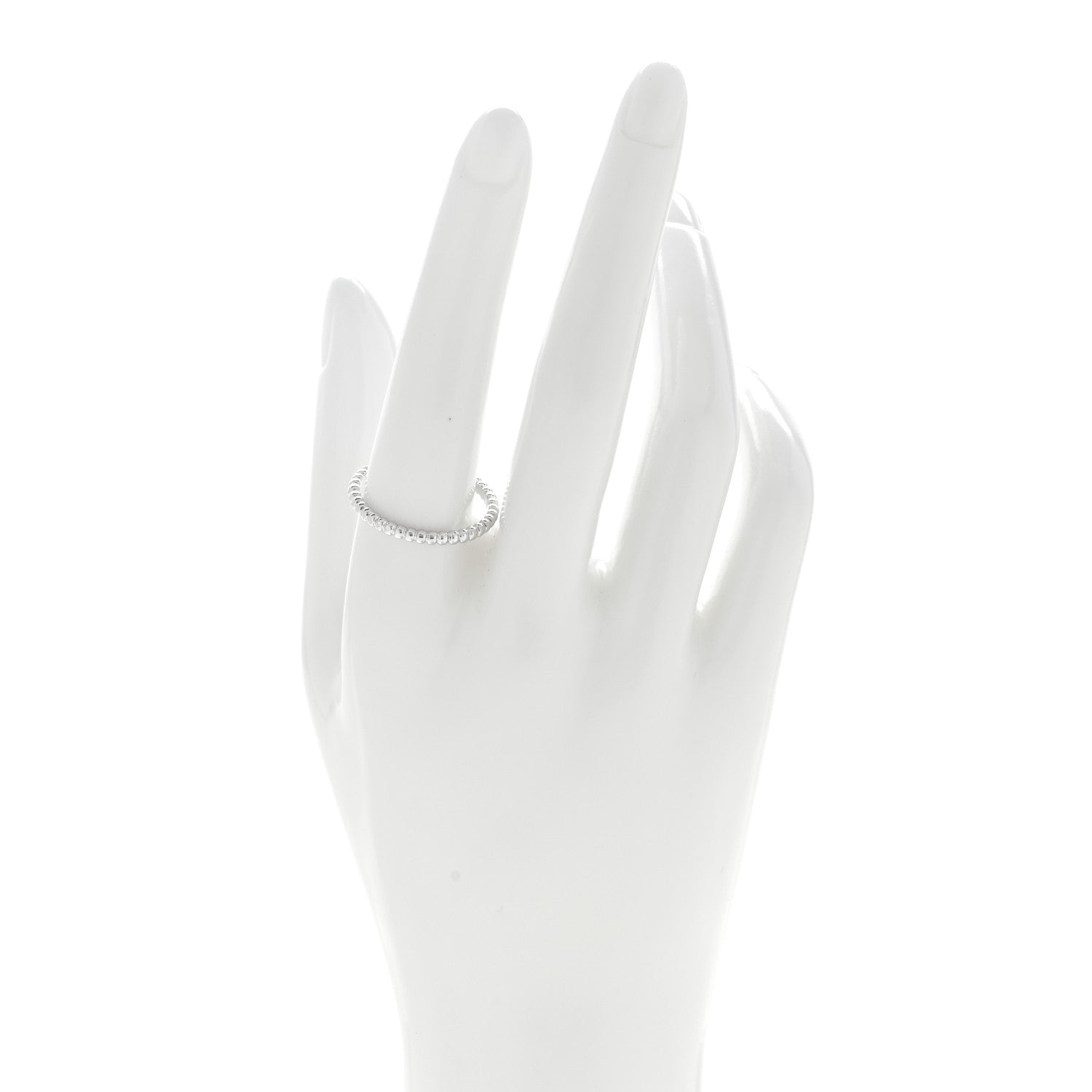 Van Cleef & Arpels 18K White Gold Small Perlee Ring 61 9.5 2 of 5