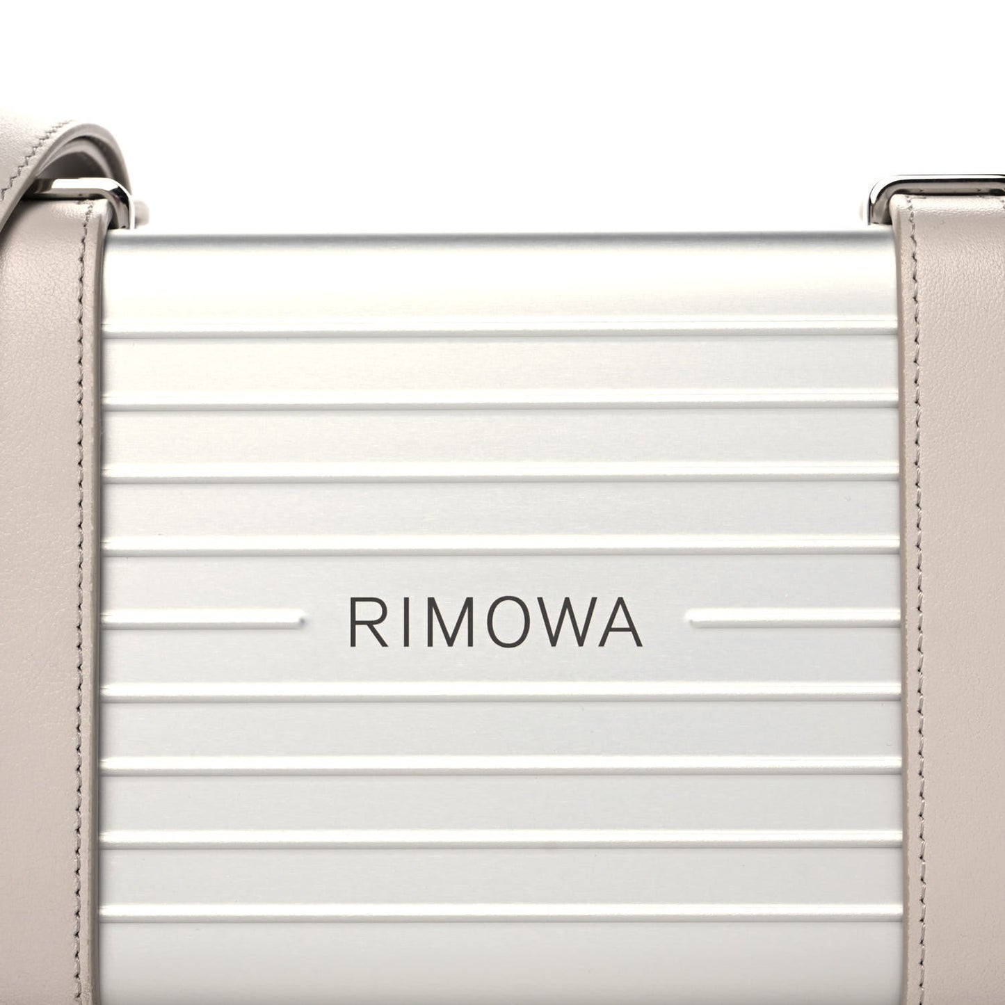 X RIMOWA Aluminum Personal Clutch On Strap Silver