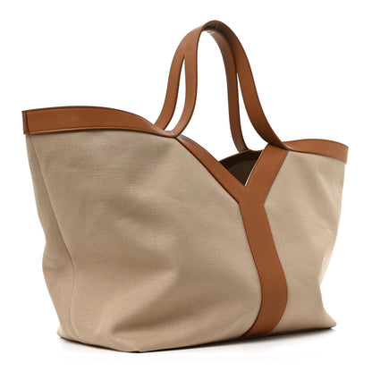 Saint Laurent Canvas Calfskin Y Tote Desert Dust Brick 3 of 10
