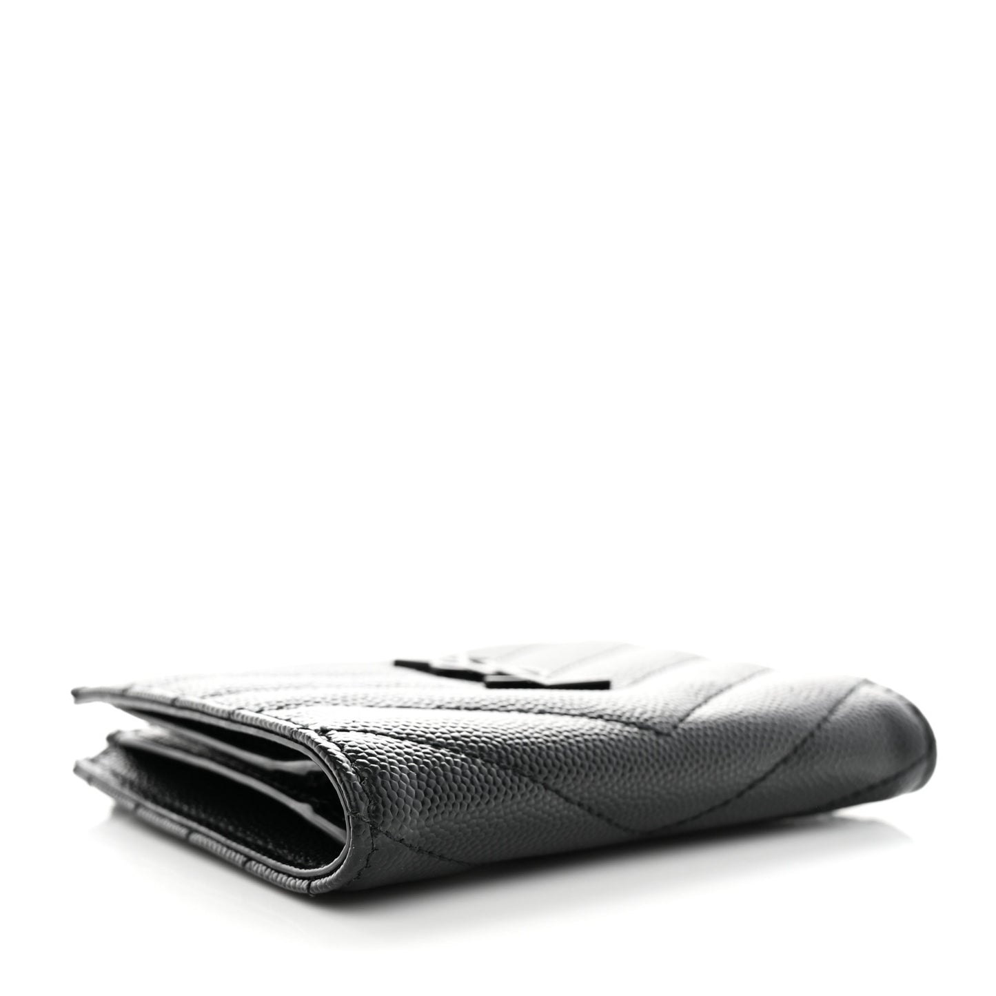 Grain De Poudre Matelasse Chevron Monogram Zipped Card Case Black