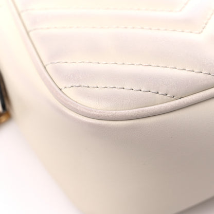 Gucci Calfskin Matelasse Small GG Marmont Chain Shoulder Bag White 11 of 17