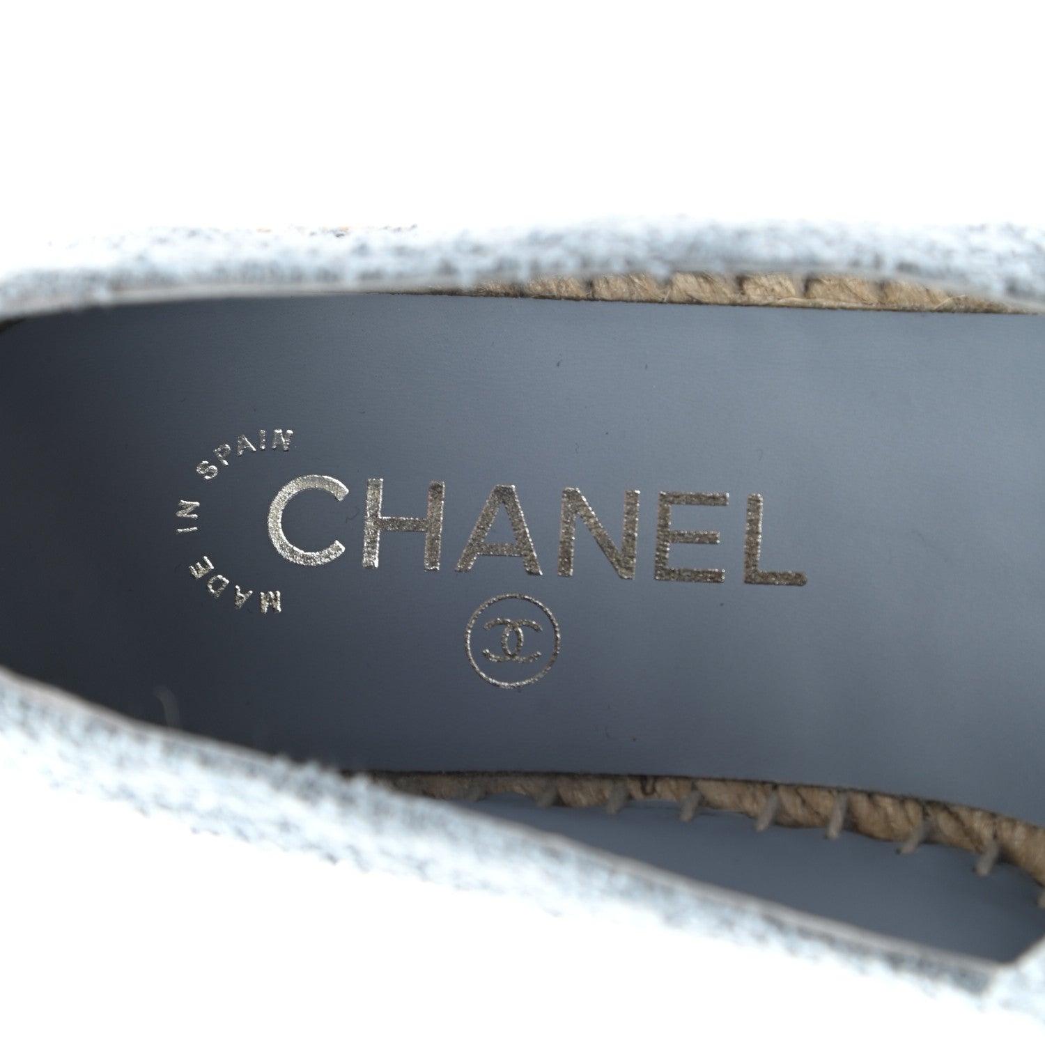 Chanel Fabric Grosgrain CC Espadrilles 38 Blue Black 8 of 10