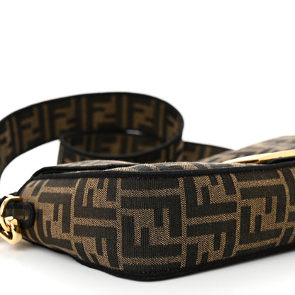 Fendi Fabric Jacquard FF 1974 Medium Baguette Tobacco Moro Black 8 of 12