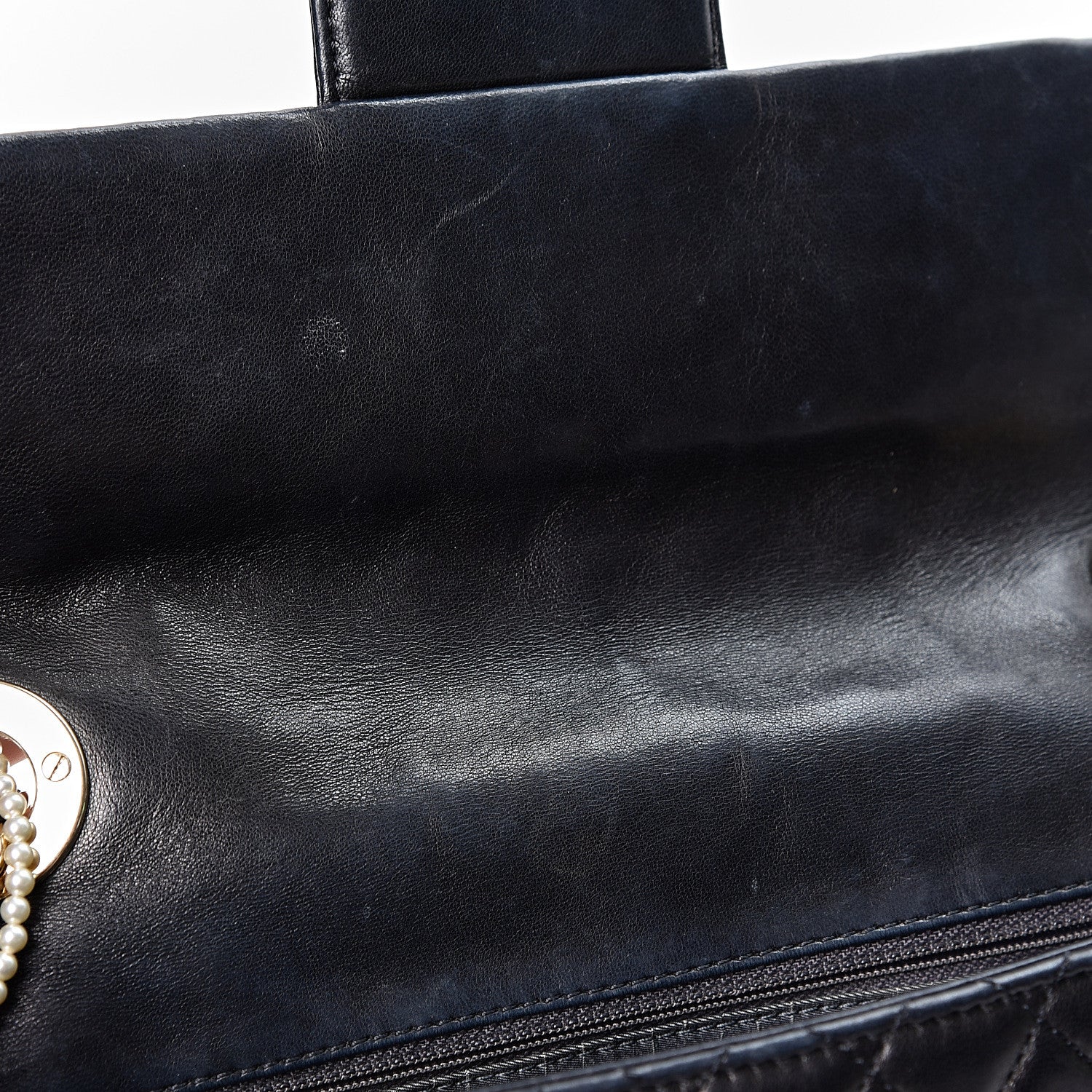 Chanel Lambskin Quilted Medium Westminster Pearl Flap Black 9 of 12