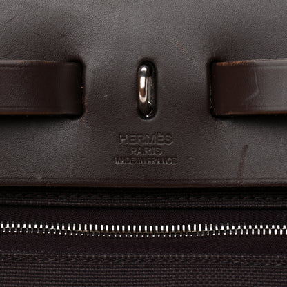 Hermes Vache Hunter Toile Herbag Zip 31 PM Prune Black Marine 7 of 13