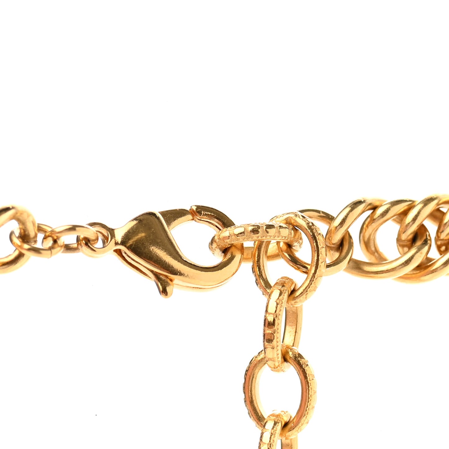 Metal CC Tags Pendant Choker Gold Pink