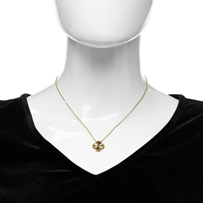 Van Cleef & Arpels 18K Yellow Gold Guilloche Vintage Alhambra Pendant Necklace 2 of 6