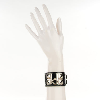 Hermes Shiny Alligator Collier De Chien CDC S Bracelet Bleu Marine 2 of 9