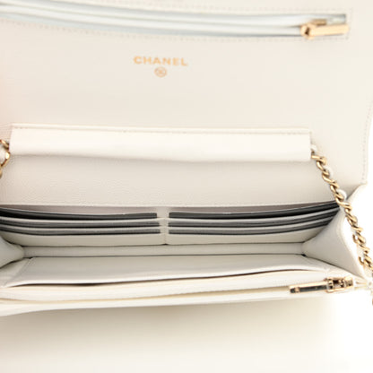 Chanel Caviar Quilted Wallet On Chain WOC White 5 of 12