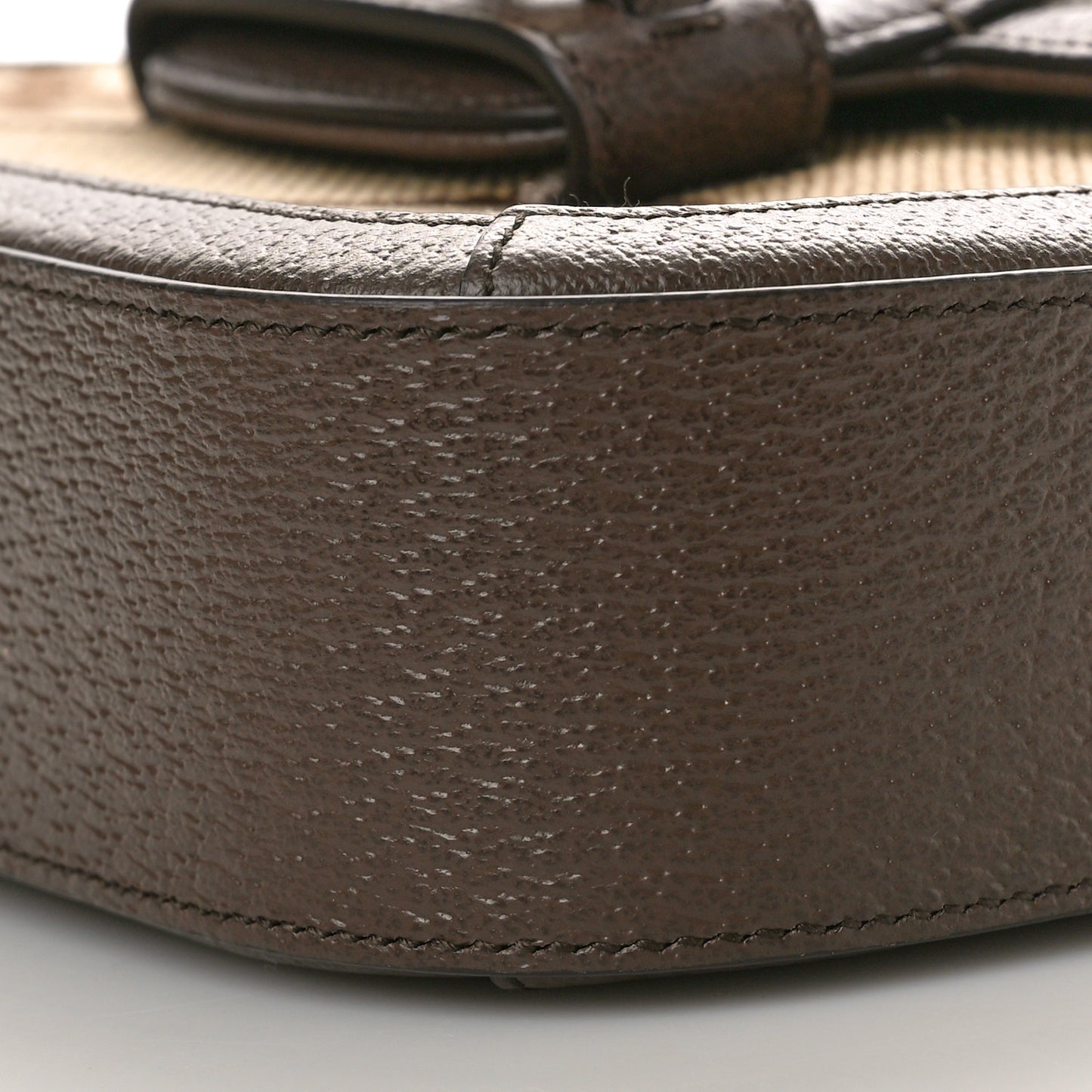 Monogram Jumbo GG Textured Dollar Calfskin Web Mini Horsebit 1955 Shoulder Bag Camel Ebony New Acero
