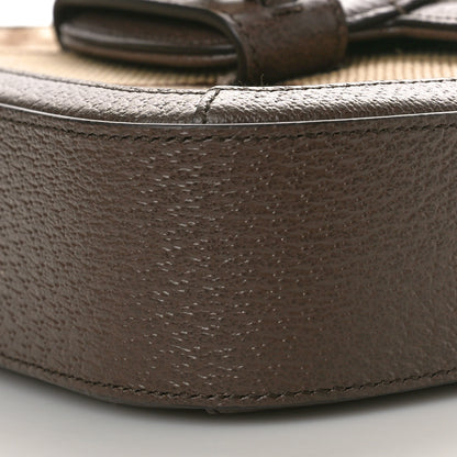 Gucci Monogram Jumbo GG Textured Dollar Calfskin Web Mini Horsebit 1955 Shoulder Bag Camel Ebony New Acero 11 of 11