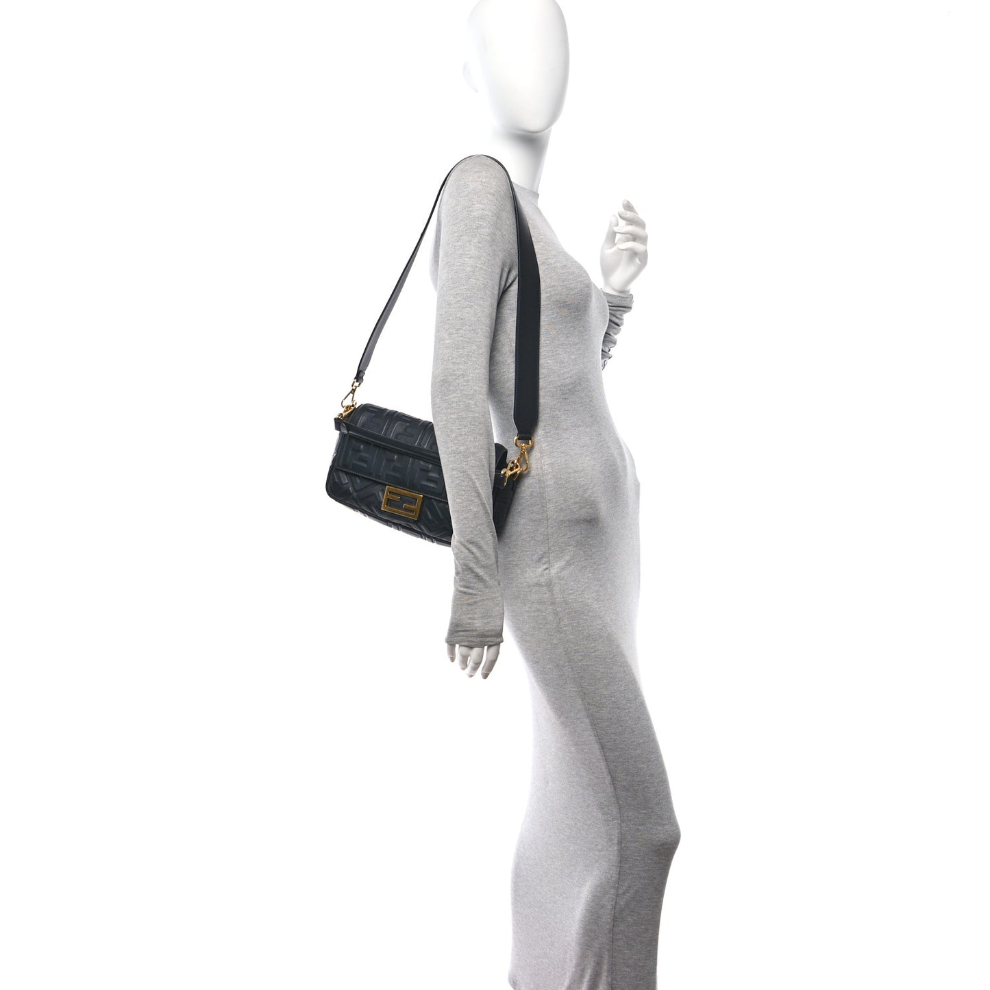 Nappa FF 1974 Embossed Baguette Black