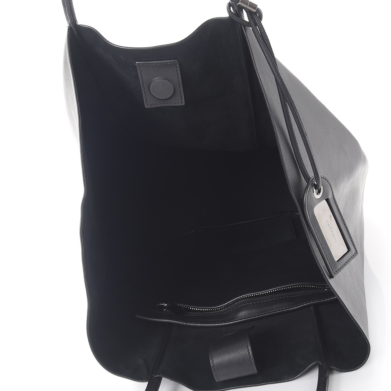 Tom Ford Smooth Calfskin Tubo Vertical Tote Black 5 of 8