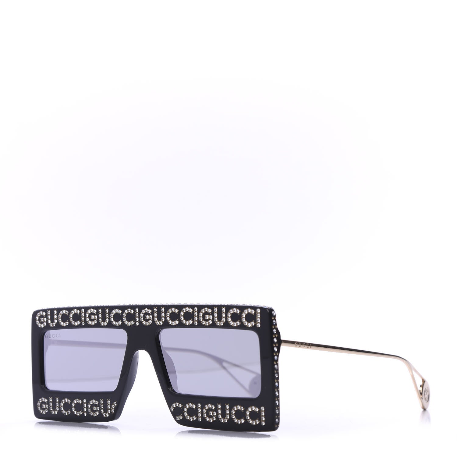 Gucci Acetate Crystal Mask-Frame Sunglasses GG0431S Black 1 of 8
