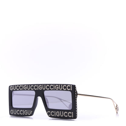 Gucci Acetate Crystal Mask-Frame Sunglasses GG0431S Black 1 of 8