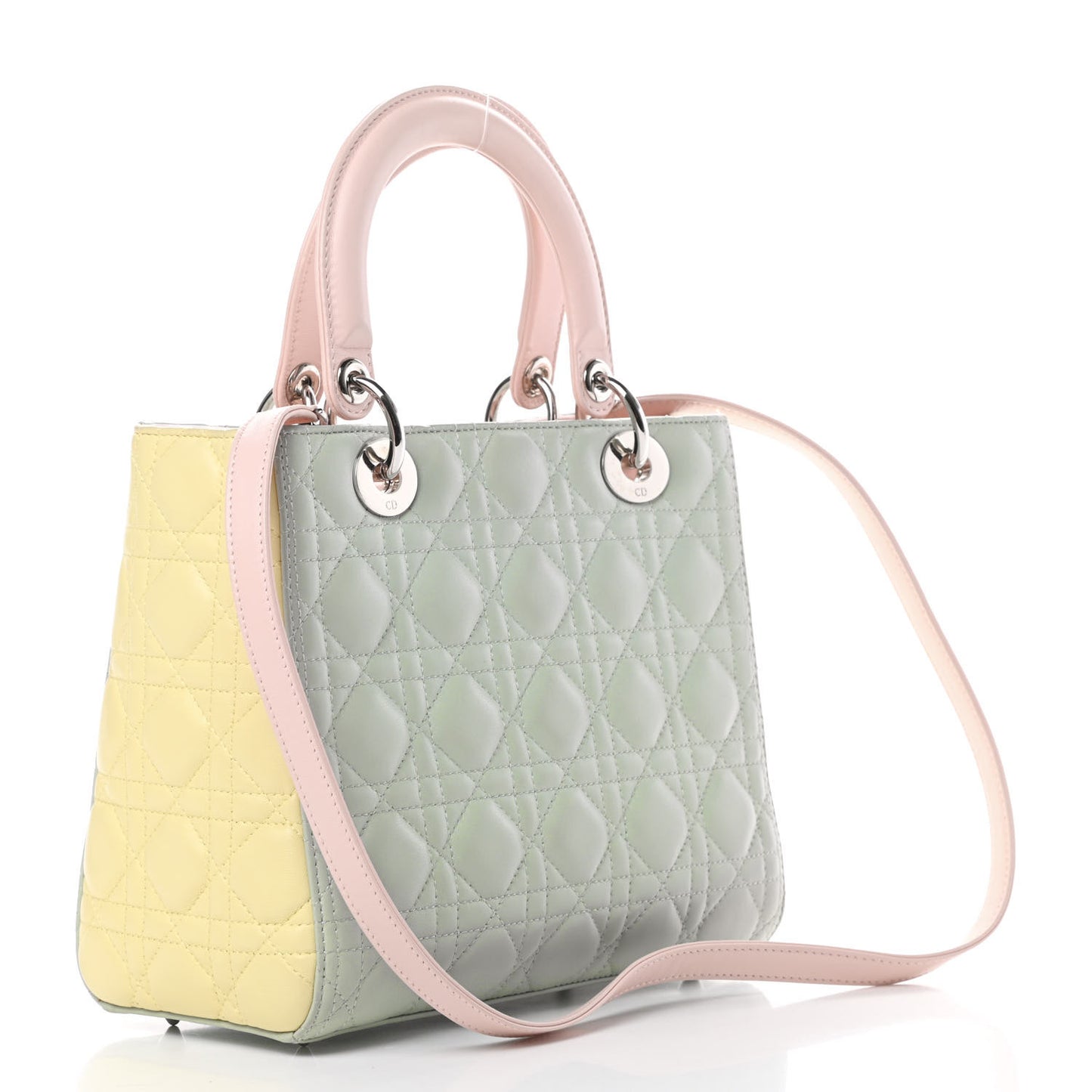 Lambskin Cannage Medium Tri-Color Lady Dior Multicolor