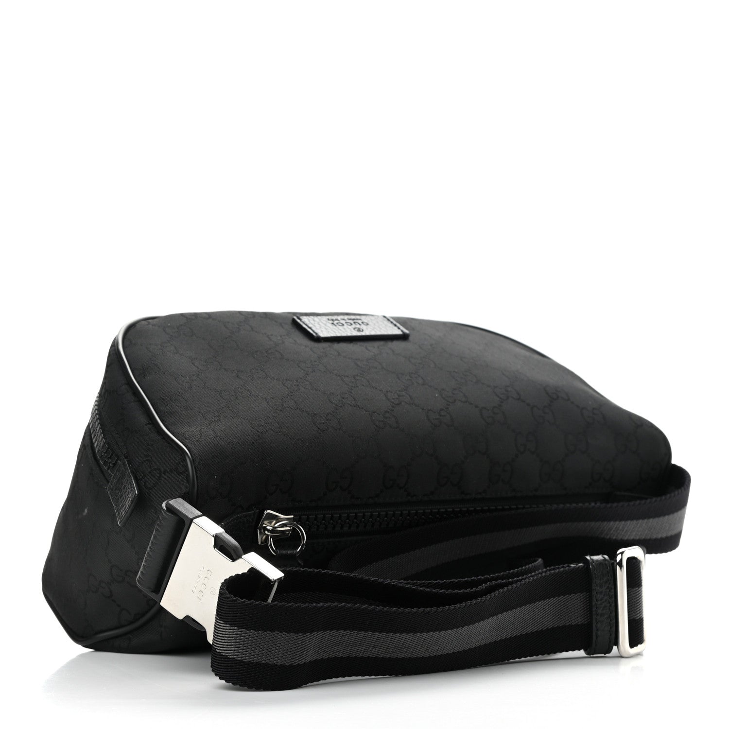 Gucci Nylon Monogram Fanny Pack Belt Bag Black 3 of 10