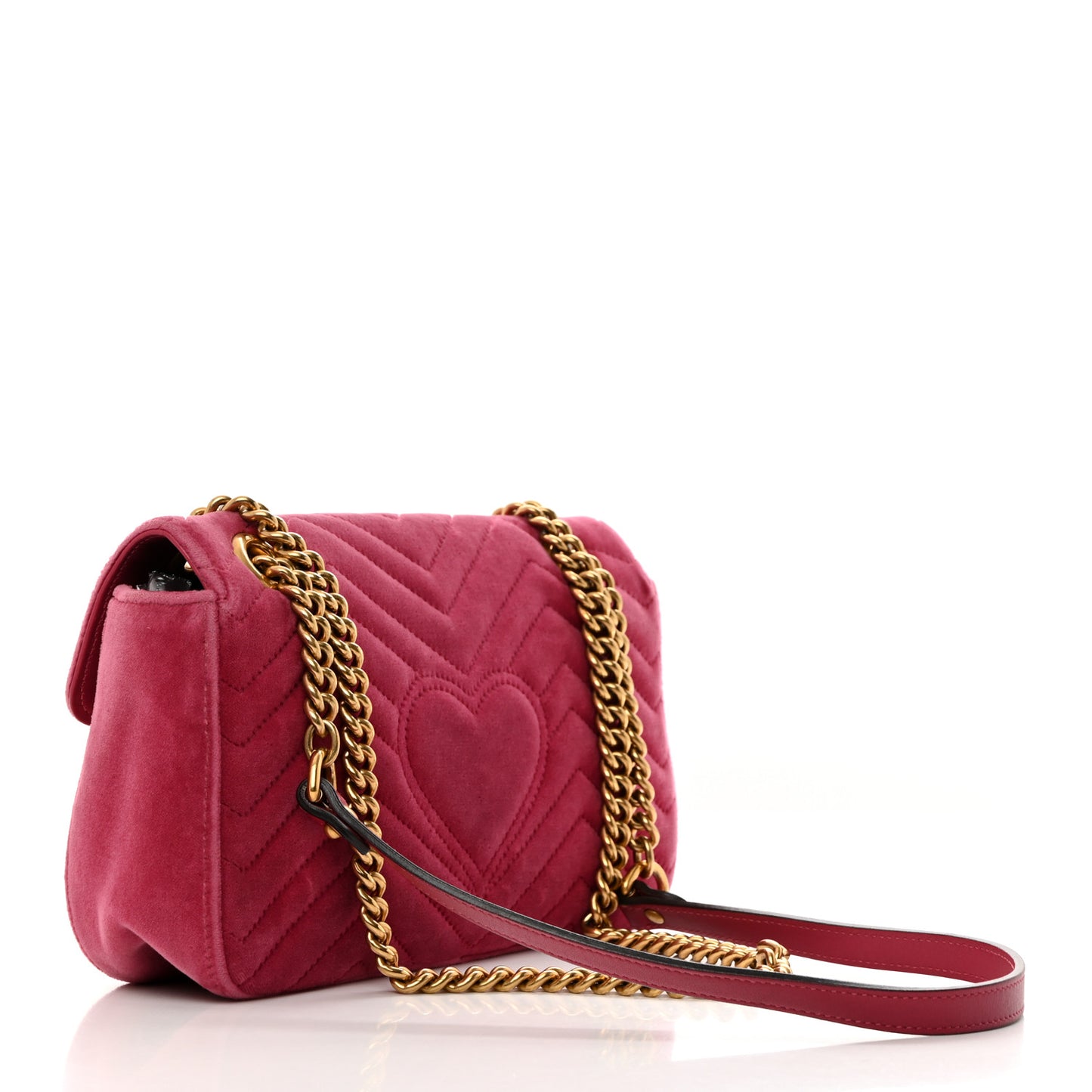 Velvet Matelasse Small GG Marmont Shoulder Bag Light Raspberry Rose