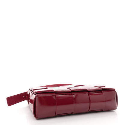 Bottega Veneta Patent Maxi Intrecciato Cassette Crossbody Bag Red 4 of 12