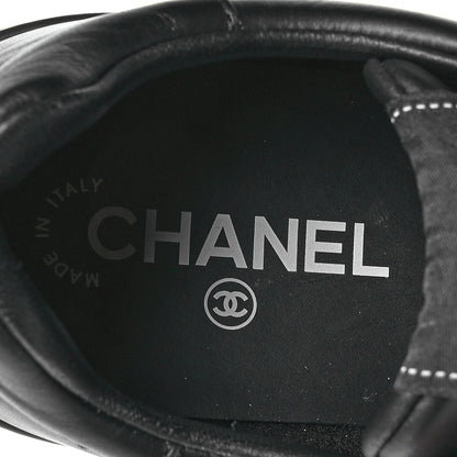 Chanel Calfskin Womens CC Logo Sneakers 38.5 Black 8 of 10
