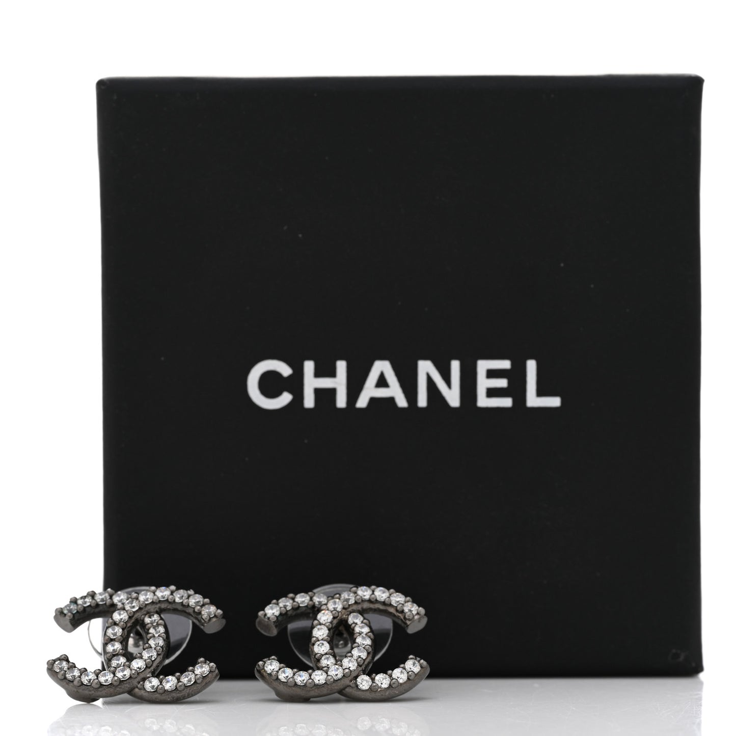 Ruthenium Crystal CC Earrings Silver