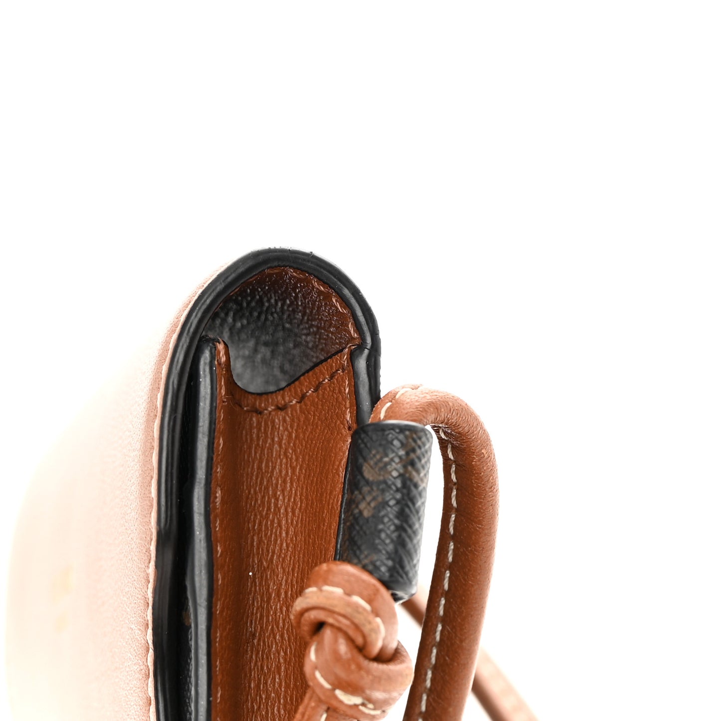 Triomphe Canvas Lambskin Phone Pouch With Flap Tan