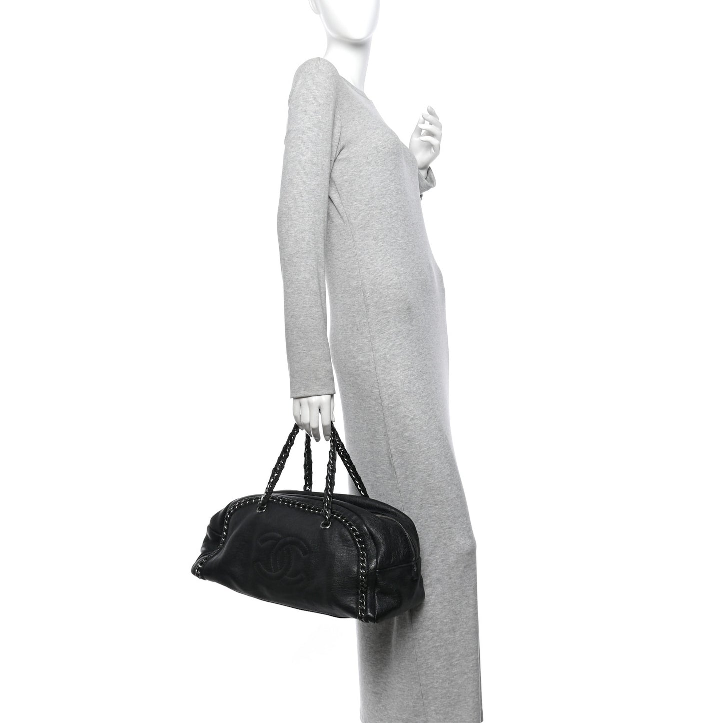 Deerskin Luxe Large Bowler Black