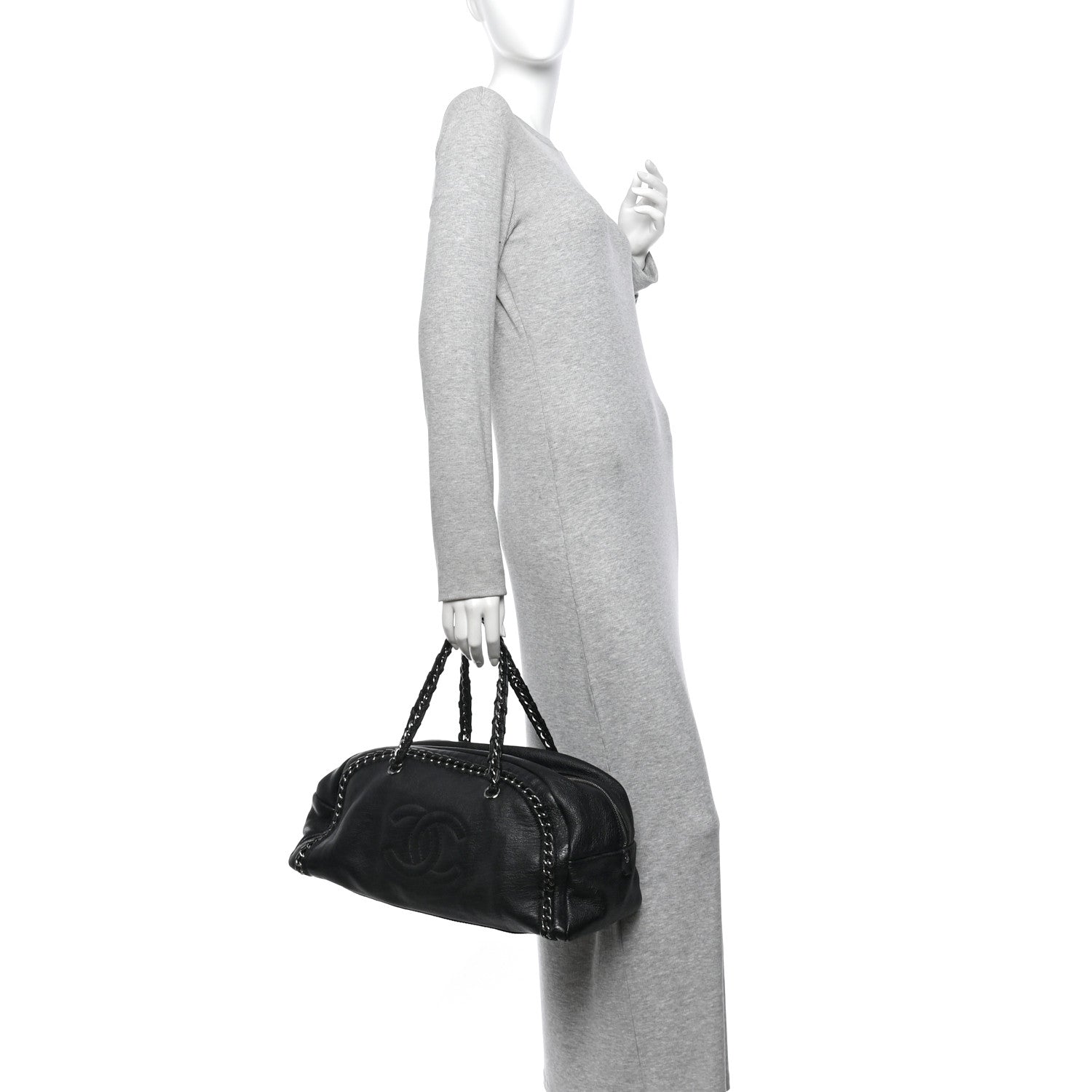 Chanel Deerskin Luxe Large Bowler Black 2 of 10