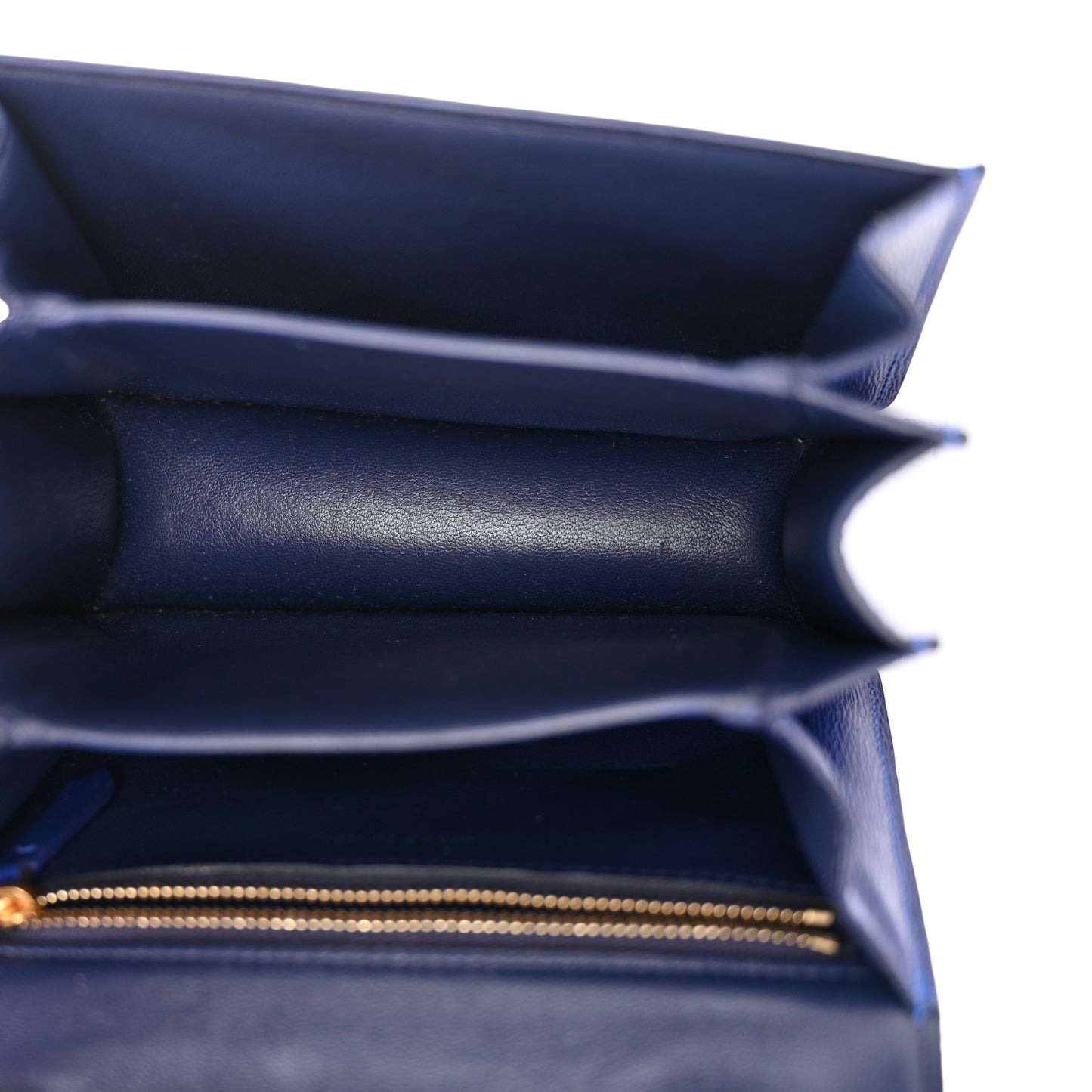 Liege Calfskin Small Classic Box Flap Bag Indigo
