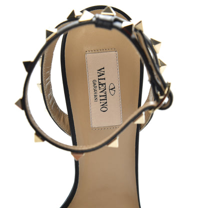 Valentino Garavani Nappa Rockstud Ankle Strap 100mm Sandals 39.5 Black 7 of 8