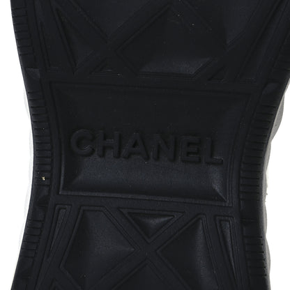Chanel Velvet Calfskin Mixed Fibers CC Sneakers 37 Ivory Black 8 of 14
