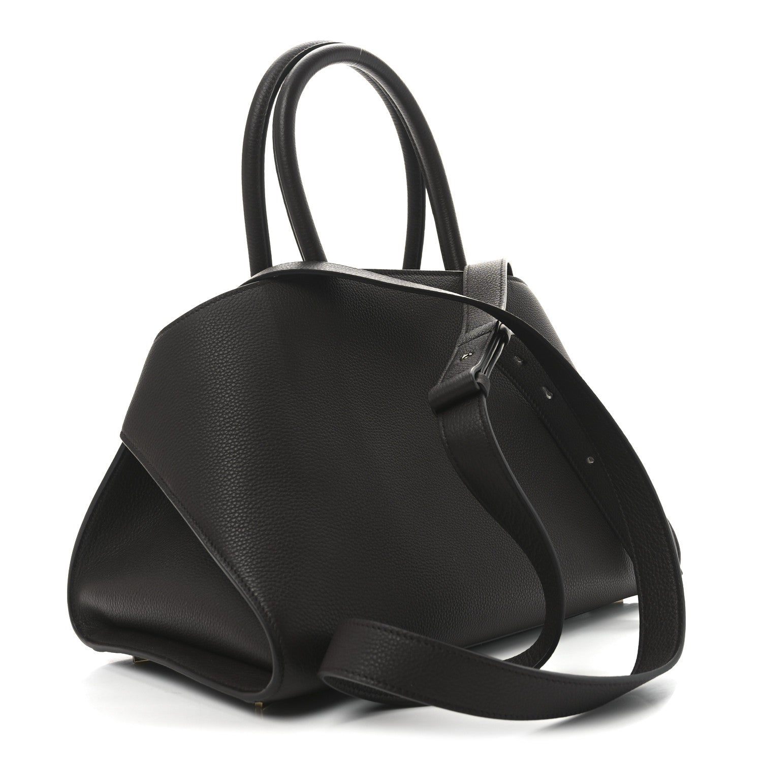 Salvatore Ferragamo Hammered Calfskin Small Hug Bag  Burnt Ocra 3 of 8