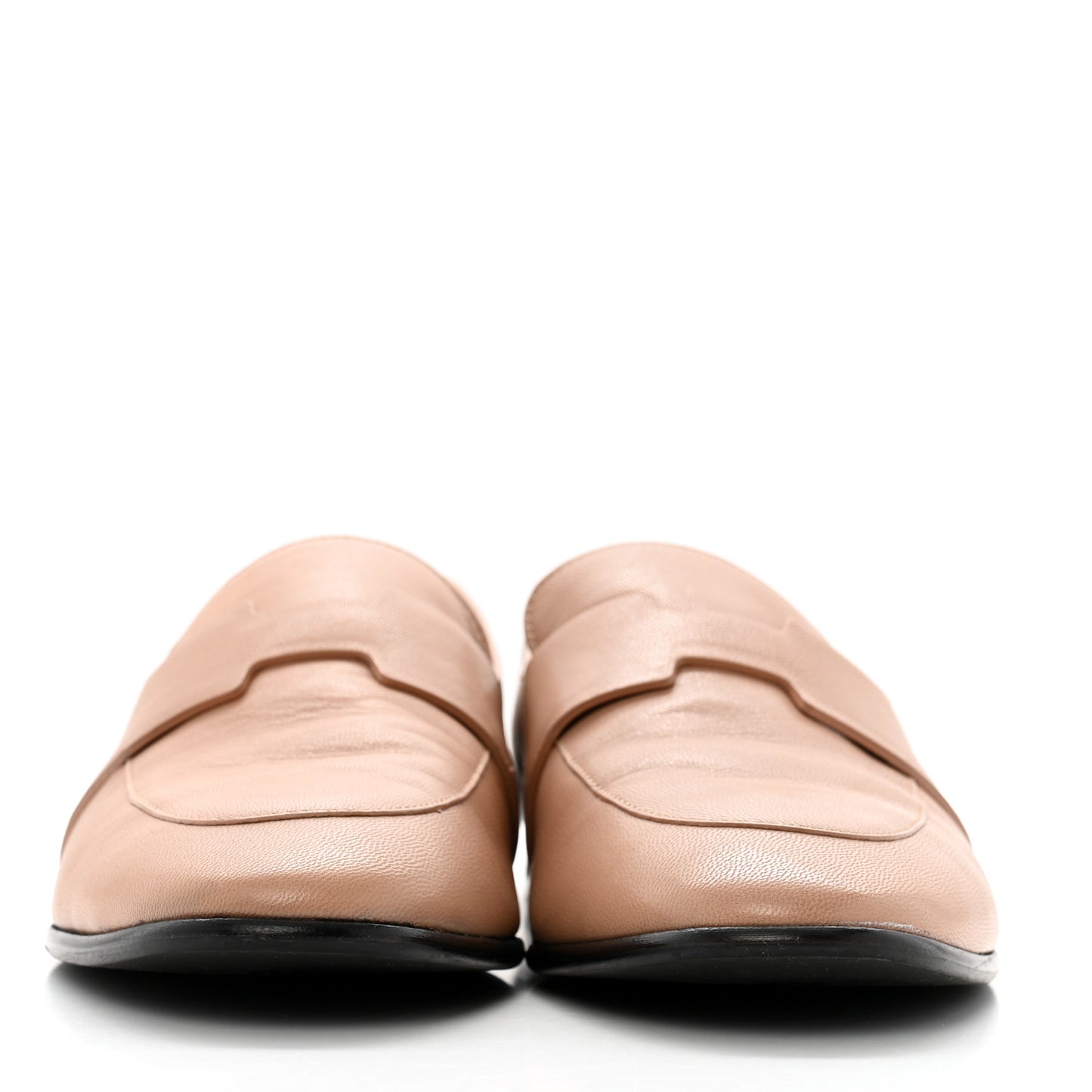 Goatskin Womens Ancora Moccasin Loafers 38 Beige Argile