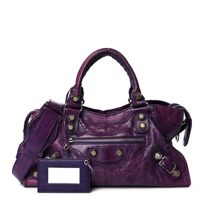 Balenciaga Agneau Giant 21 Silver Hardware Part Time Raisin 1 of 12