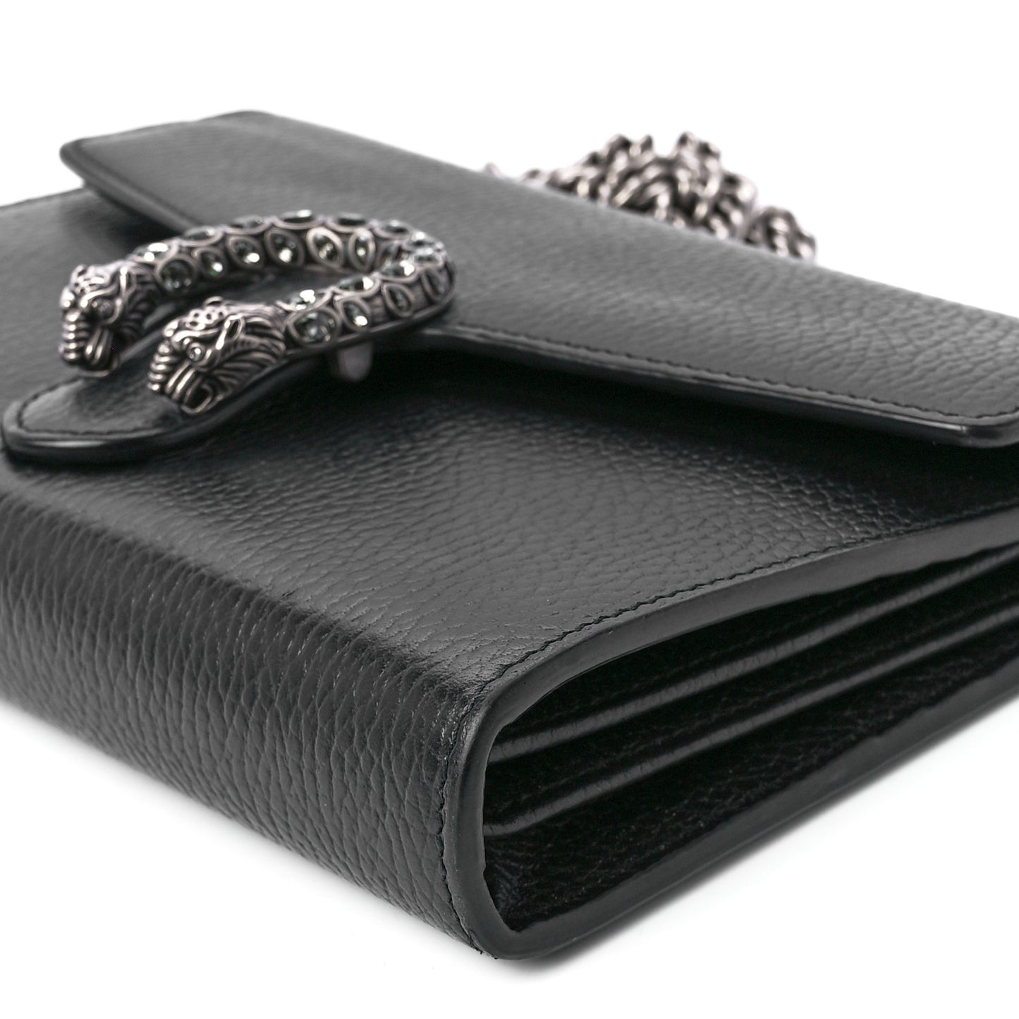 Calfskin Mini Dionysus Chain Wallet Black